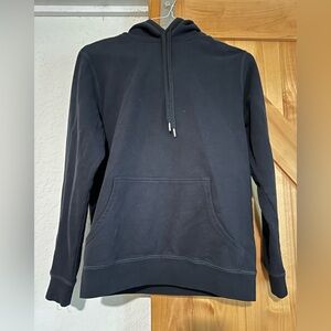 Sunspel Black Sweater with Ribbed Cuffs and Waistbands